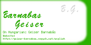 barnabas geiser business card